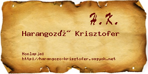 Harangozó Krisztofer névjegykártya